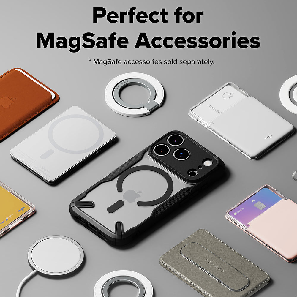 Husa MagSafe pentru Apple iPhone 17 Pro, Ringke, Fusion X, Neagra