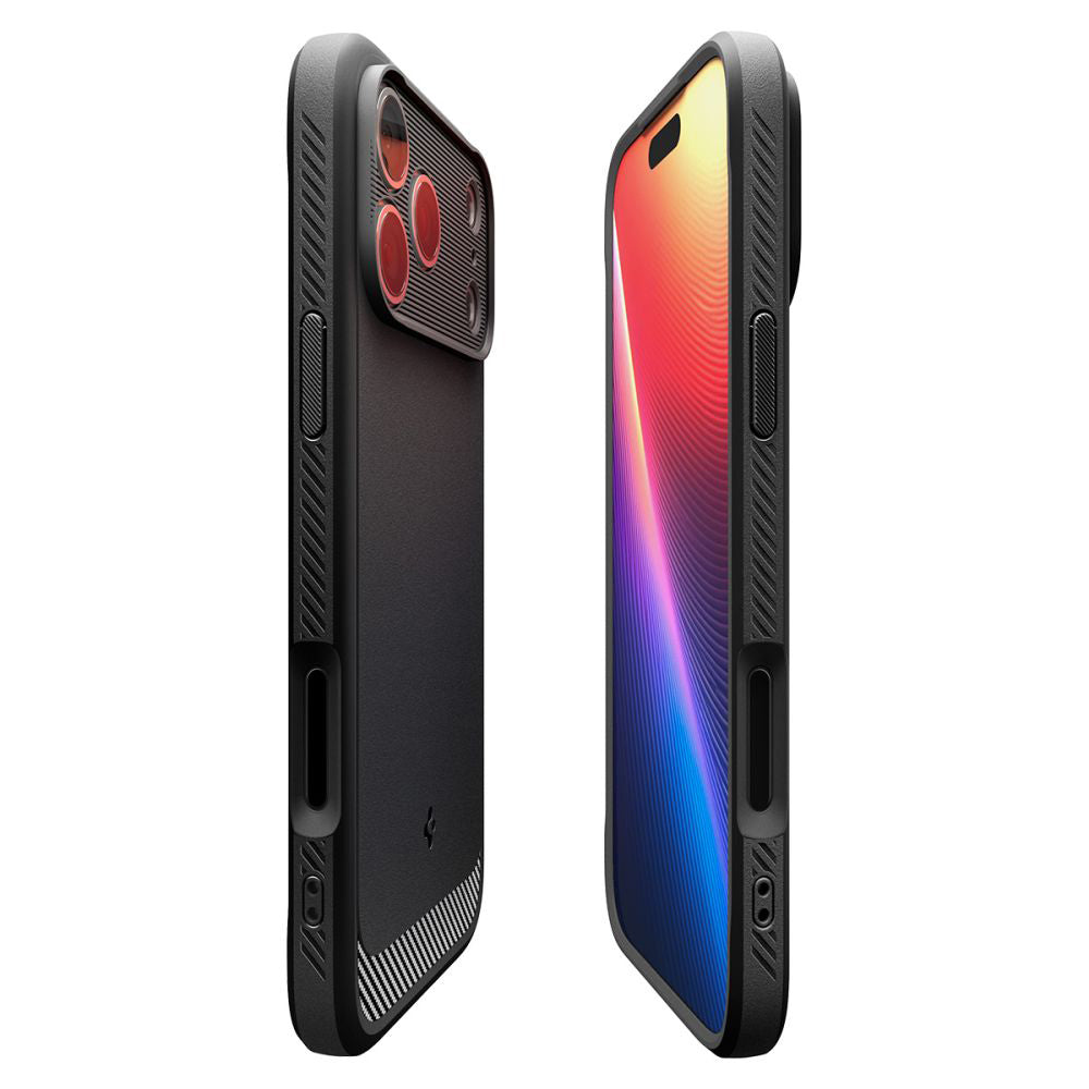 Husa MagSafe pentru Apple iPhone 17 Pro, Spigen, Rugged Armor, Neagra Mata ACS10329