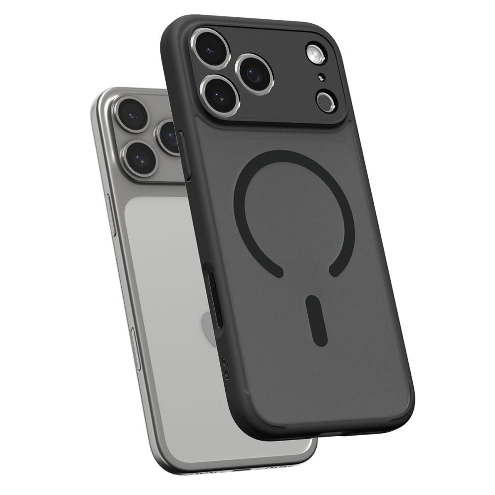 Husa MagSafe pentru Apple iPhone 17 Pro, Spigen, Ultra Hybrid, Neagra Satinata ACS10349