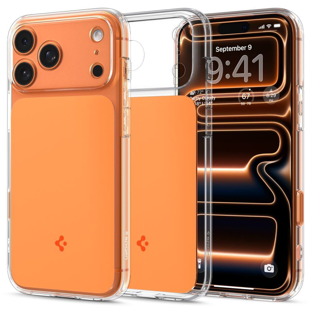 Husa MagSafe pentru Apple iPhone 17 Pro, Spigen, Ultra Hybrid T, Portocalie ACS10477