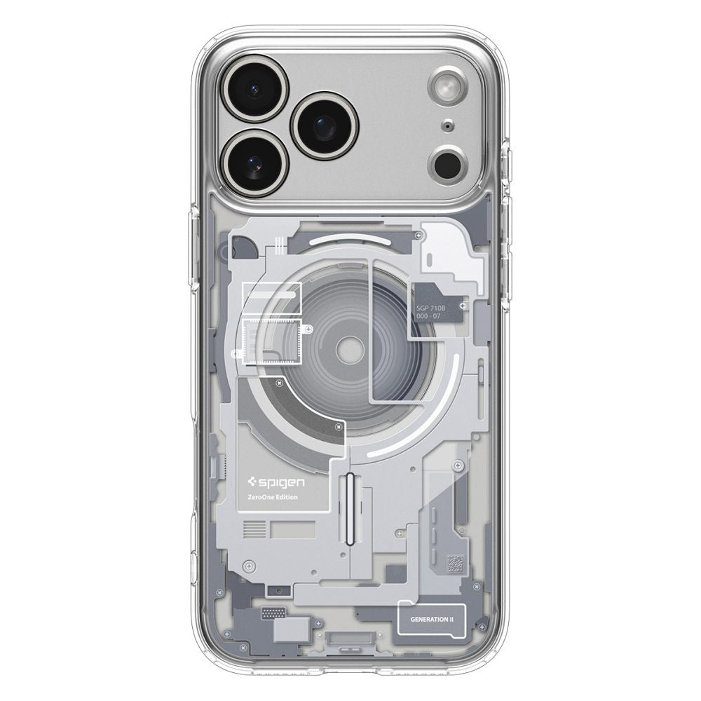 Husa MagSafe pentru Apple iPhone 17 Pro, Spigen, Ultra Hybrid Zero One, Alba ACS10351