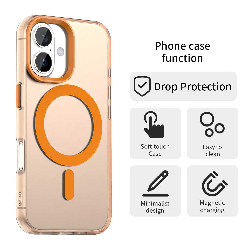 Husa MagSafe pentru Apple iPhone 17 Pro, Techsuit, CandyCase, Portocalie