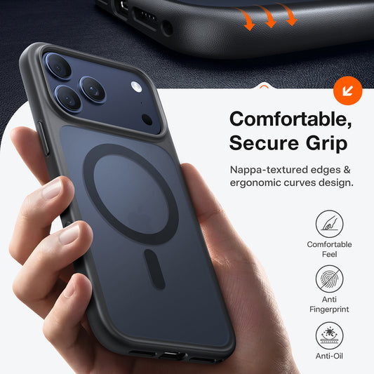 Husa MagSafe pentru Apple iPhone 17 Pro, Torras, Guardian, Neagra