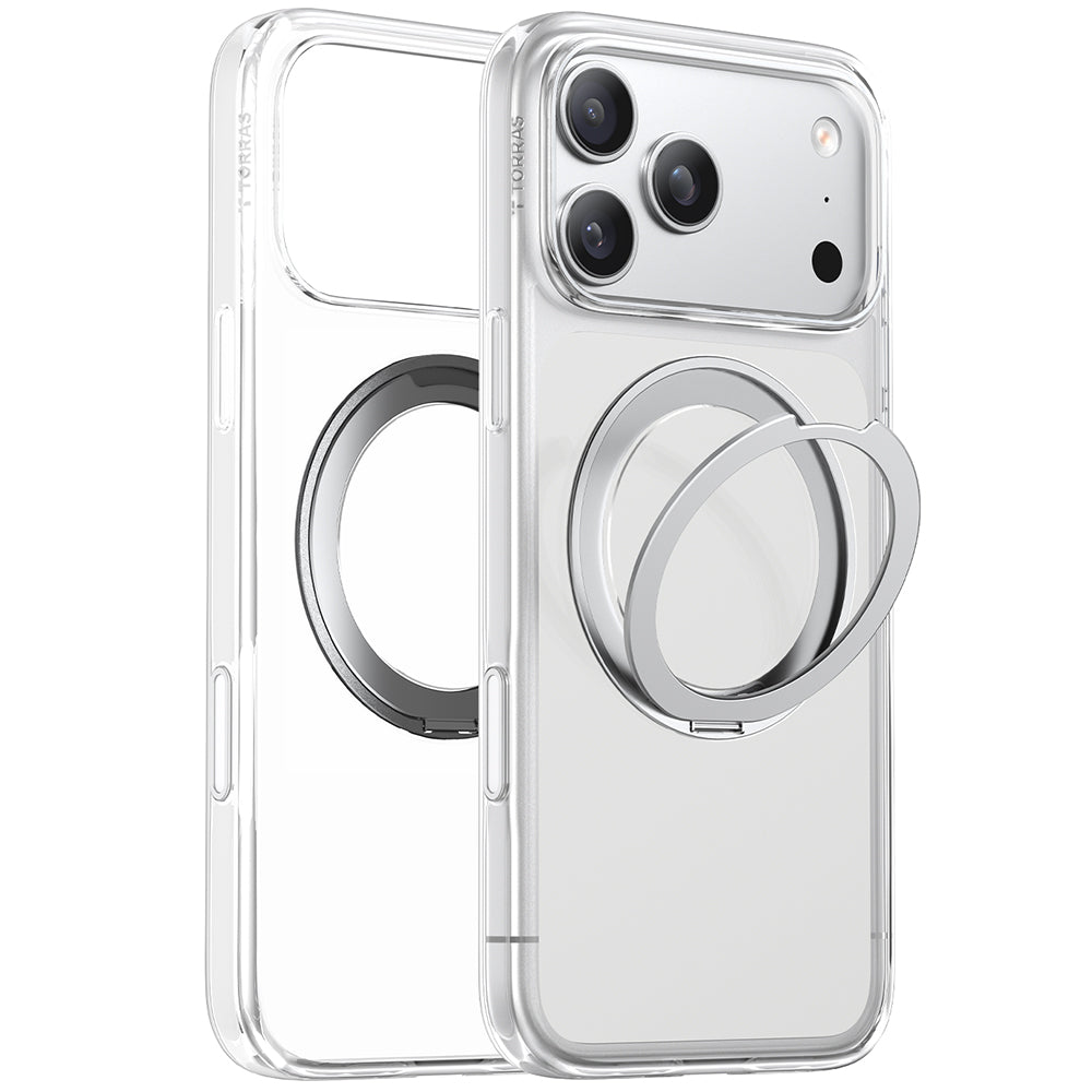 Husa MagSafe pentru Apple iPhone 17 Pro, Torras, Ostand Pro, Transparenta