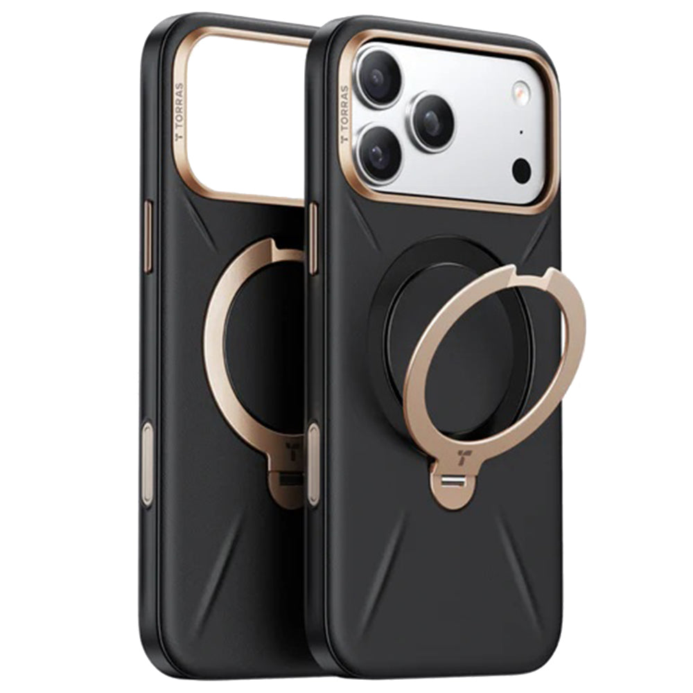 Husa MagSafe pentru Apple iPhone 17 Pro, Torras, QPRO Leather, Neagra