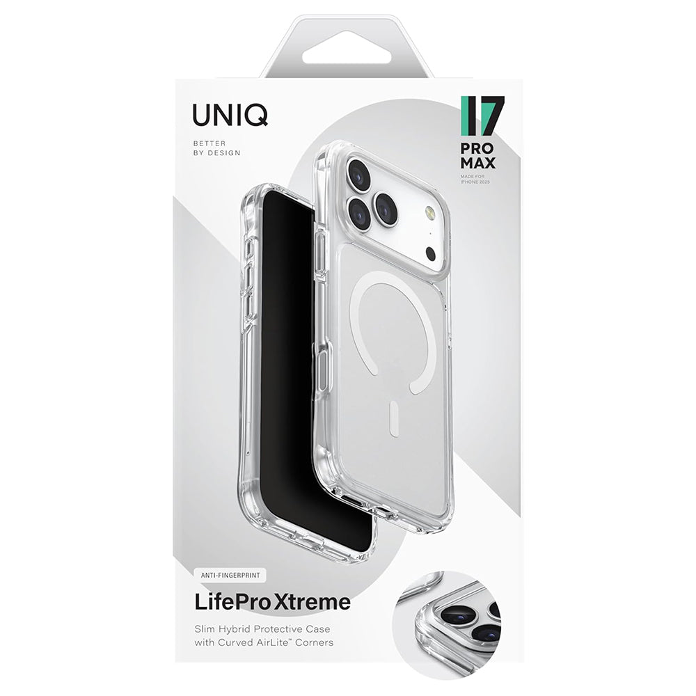 Husa MagSafe pentru Apple iPhone 17 Pro, UNIQ, LifePro Xtreme MagClick, Transparenta