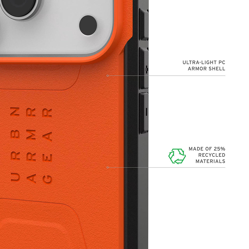 Husa MagSafe pentru Apple iPhone 17 Pro, Urban Armor Gear, Civilian, Portocalie