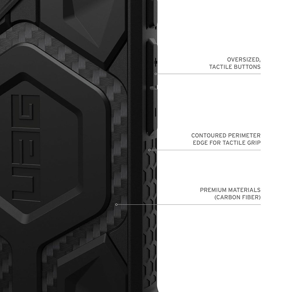 Husa MagSafe pentru Apple iPhone 17 Pro, Urban Armor Gear, Monarch Pro Carbon, Neagra