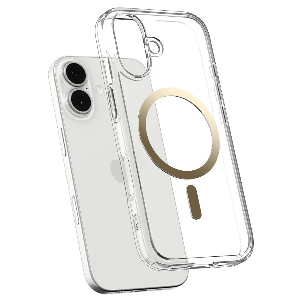 Husa MagSafe pentru Apple iPhone 17, Spigen, Ultra Hybrid, Aurie Transparenta ACS10382