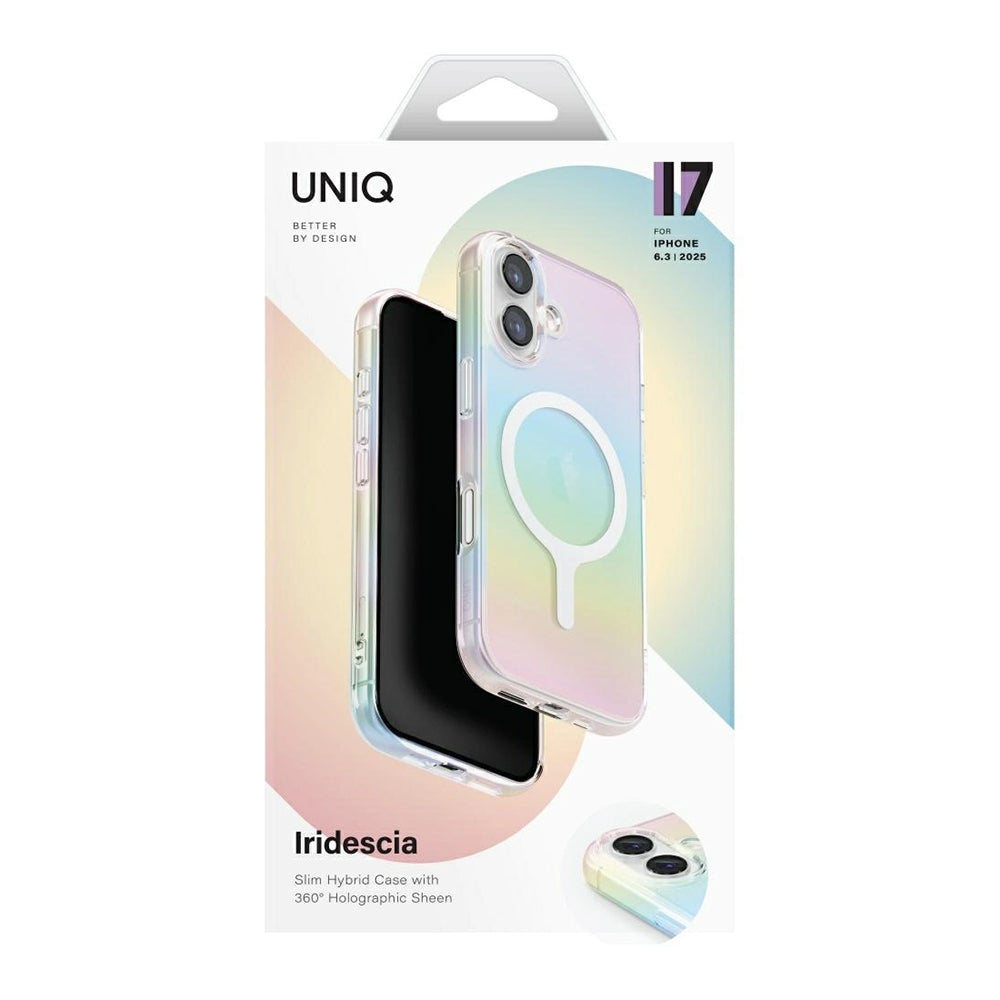 Husa MagSafe pentru Apple iPhone 17, UNIQ, Iridescia MagClick, Multicolor