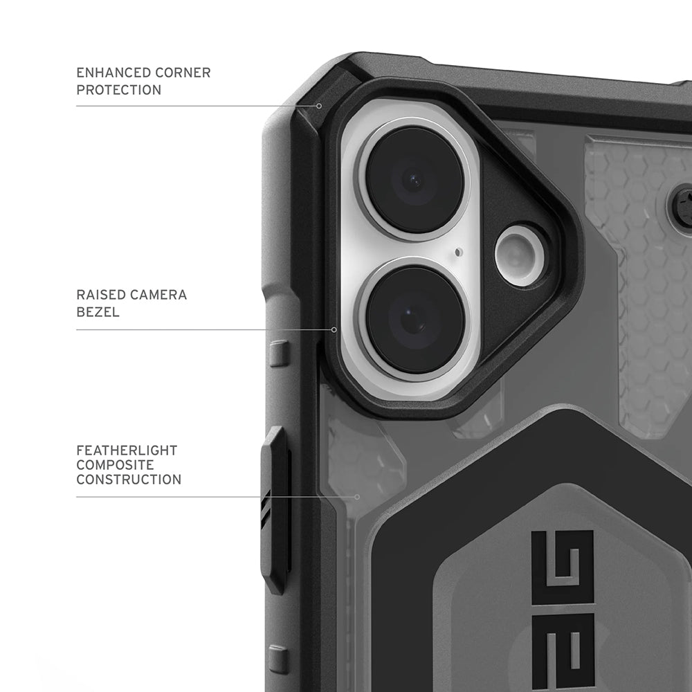Husa MagSafe pentru Apple iPhone 17, Urban Armor Gear, Pathfinder Clear, Gri