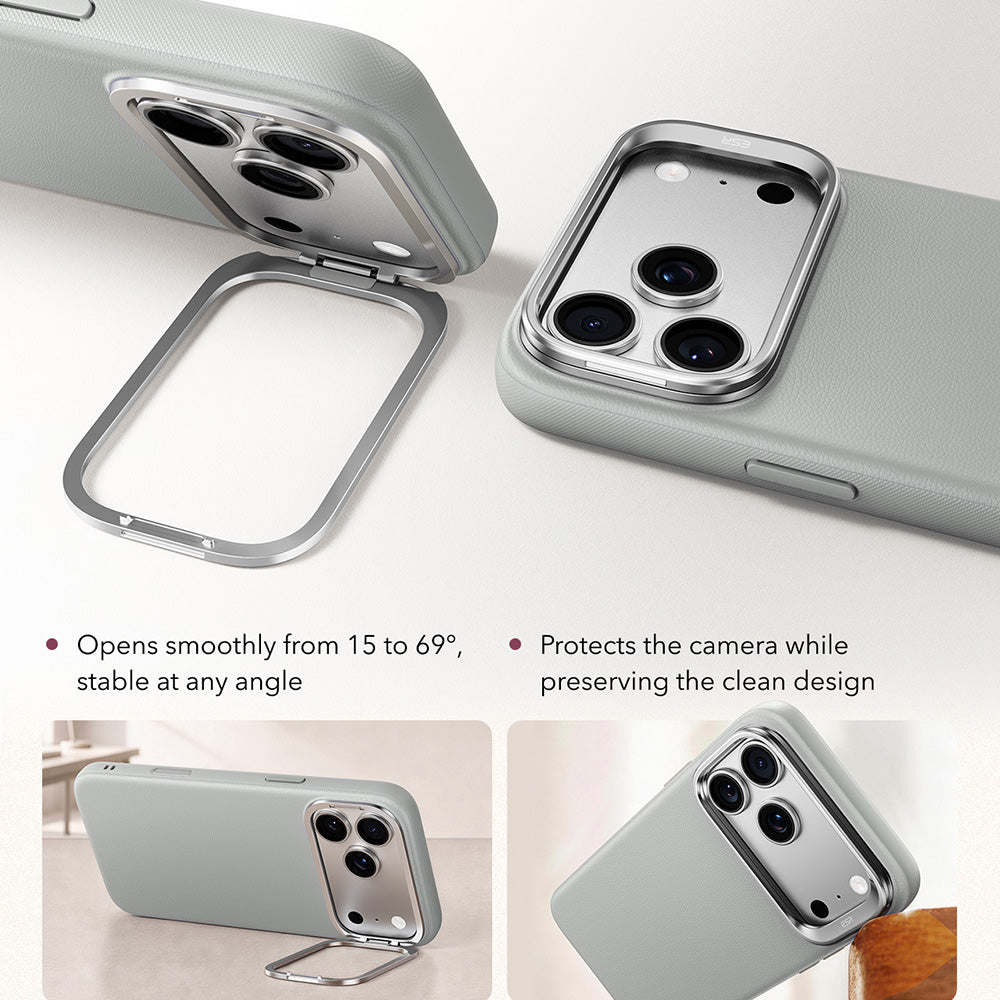 Husa MagSafe pentru Apple iPhone 18 Pro / 17 Pro, ESR, Atelier with Kickstand, Gri