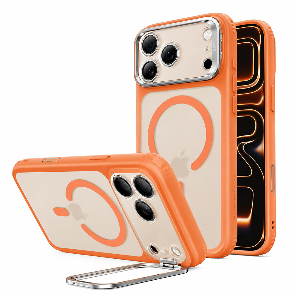 Husa MagSafe pentru Apple iPhone 18 Pro / 17 Pro, ESR, Classic Hybrid Kickstand, Portocalie Satinata