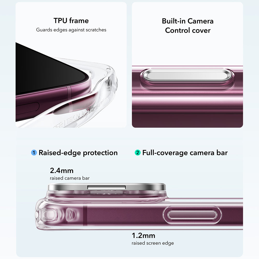 Husa MagSafe pentru Apple iPhone 18 Pro / 17 Pro, ESR, Classic Hybrid Kickstand, Transparenta