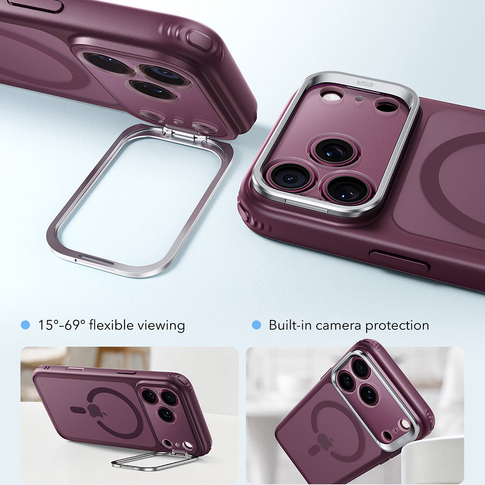 Husa MagSafe pentru Apple iPhone 18 Pro / 17 Pro, ESR, Classic Hybrid Kickstand, Visinie Inchis Satinata