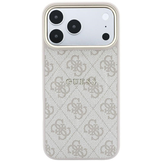 Husa MagSafe pentru Apple iPhone 18 Pro / 17 Pro, Guess, 4G Embossed Classic, Roz