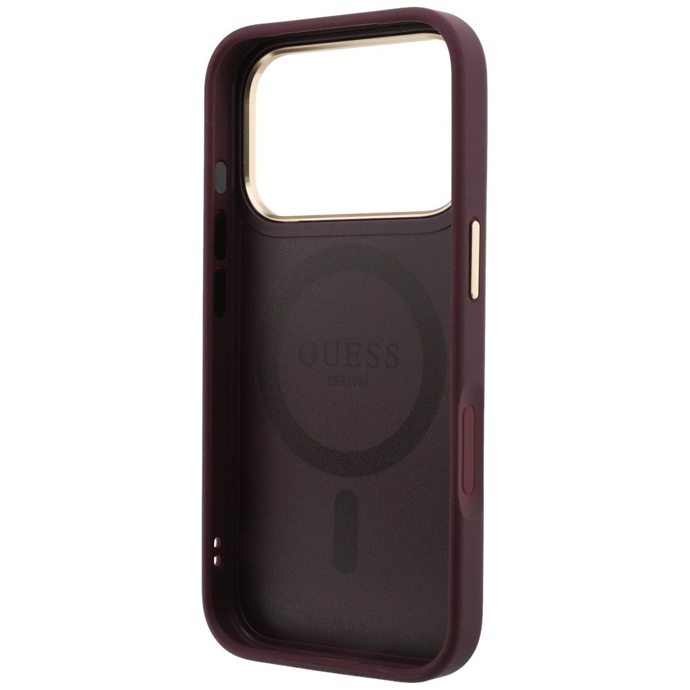 Husa MagSafe pentru Apple iPhone 18 Pro / 17 Pro, Guess, Grained Ring Stand 360 Classic, Visinie