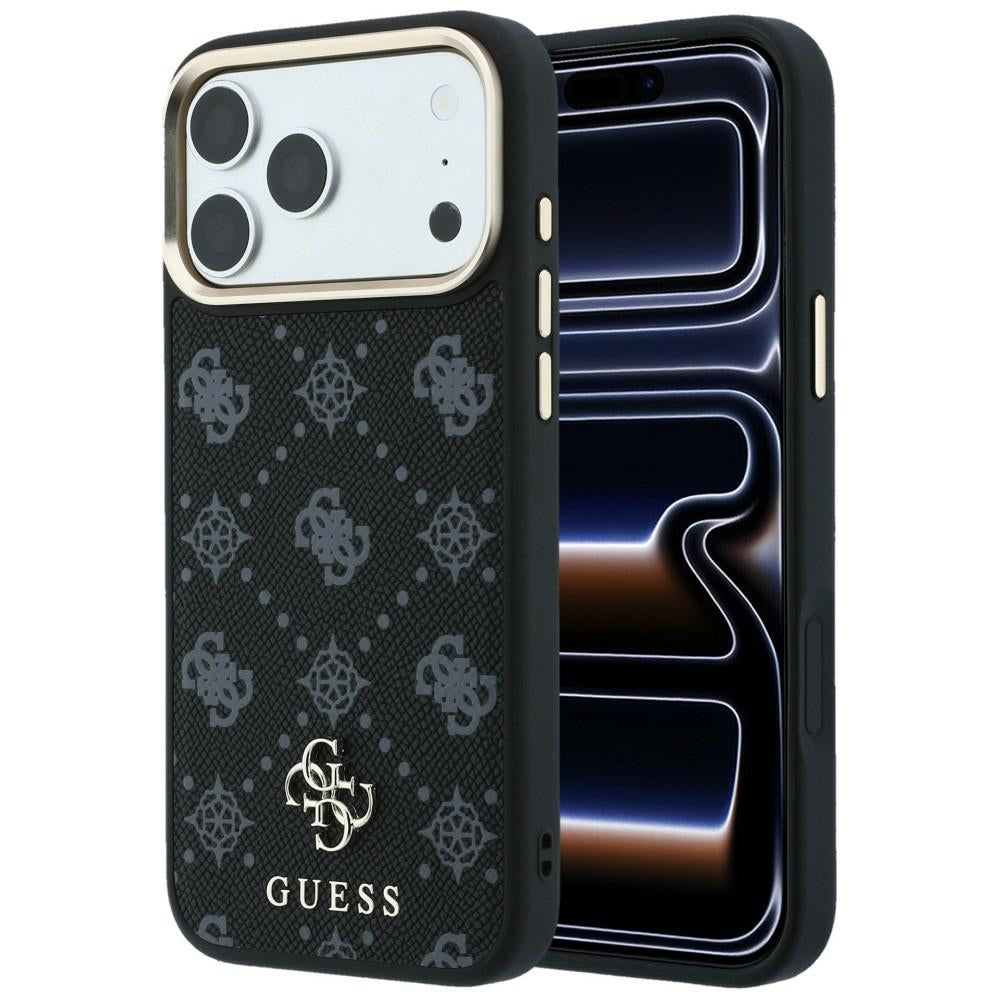 Husa MagSafe pentru Apple iPhone 18 Pro / 17 Pro, Guess, Peony 4G Small Logo, Neagra