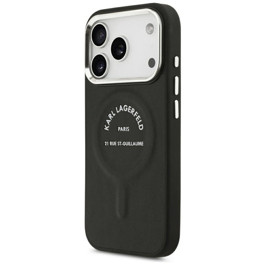 Husa MagSafe pentru Apple iPhone 18 Pro / 17 Pro, Karl Lagerfeld, EMB. Ring with Karl RSG Logo, Neagra