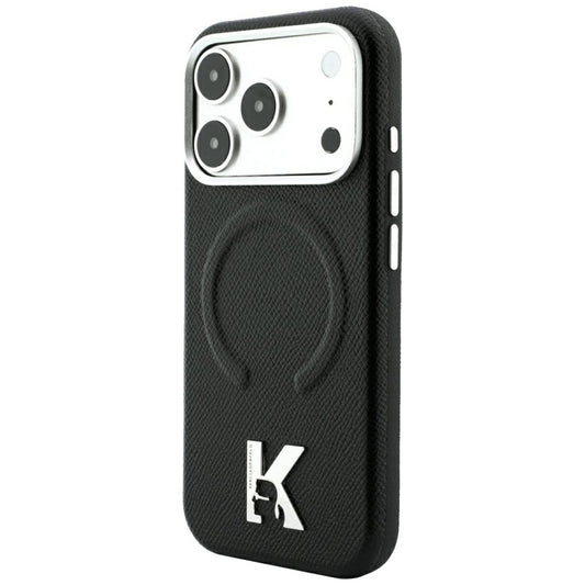 Husa MagSafe pentru Apple iPhone 18 Pro / 17 Pro, Karl Lagerfeld, Grained Embossed Ring , Neagra