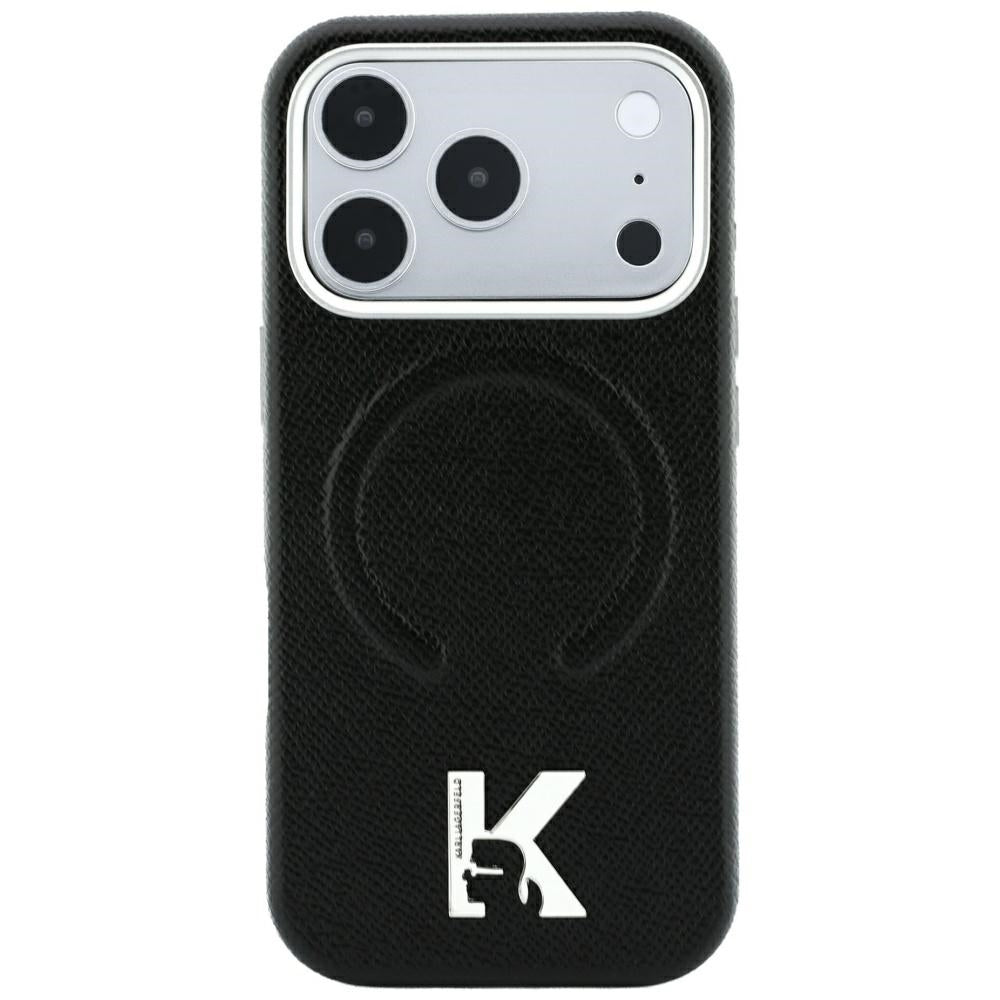 Husa MagSafe pentru Apple iPhone 18 Pro / 17 Pro, Karl Lagerfeld, Grained Embossed Ring , Neagra