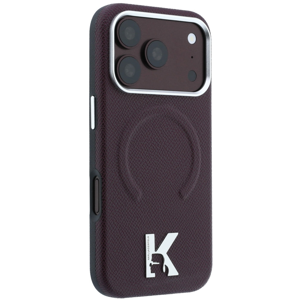 Husa MagSafe pentru Apple iPhone 18 Pro / 17 Pro, Karl Lagerfeld, Grained Embossed Ring , Visinie