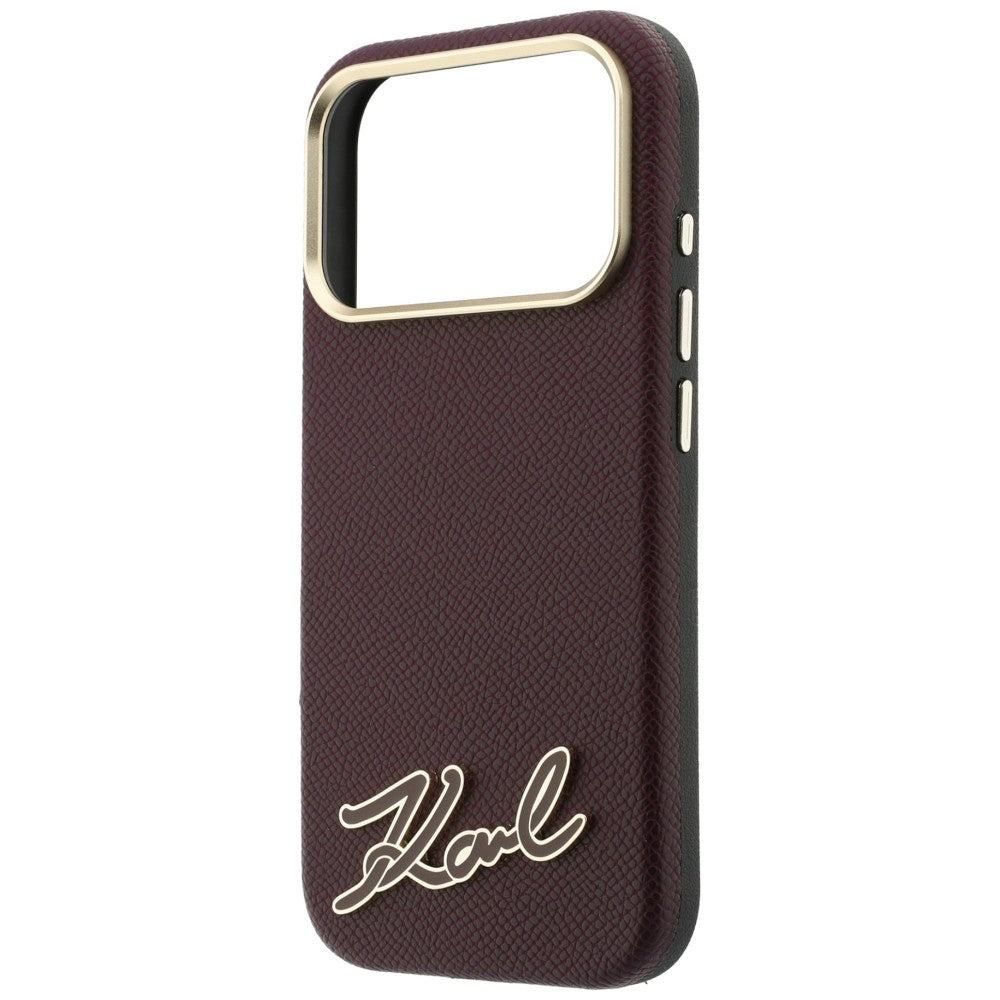 Husa MagSafe pentru Apple iPhone 18 Pro / 17 Pro, Karl Lagerfeld, Grained Resin Sign Logo, Visinie