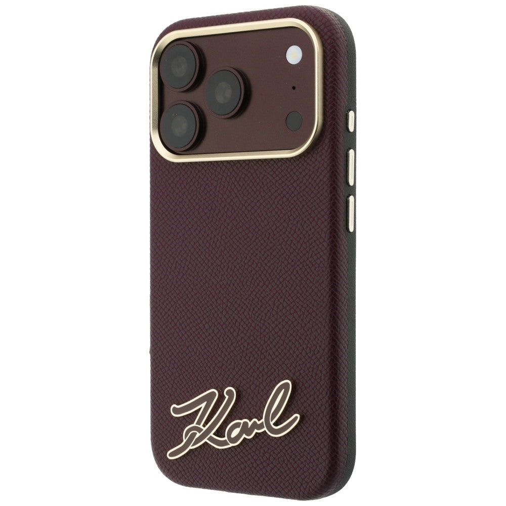 Husa MagSafe pentru Apple iPhone 18 Pro / 17 Pro, Karl Lagerfeld, Grained Resin Sign Logo, Visinie