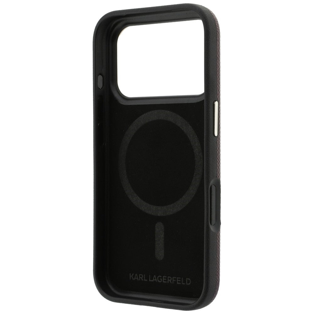 Husa MagSafe pentru Apple iPhone 18 Pro / 17 Pro, Karl Lagerfeld, Grained Resin Sign Logo, Visinie