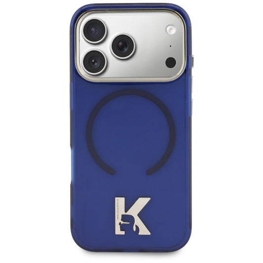 Husa MagSafe pentru Apple iPhone 18 Pro / 17 Pro, Karl Lagerfeld, IML Karl Head Logo, Albastra