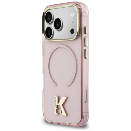 Husa MagSafe pentru Apple iPhone 18 Pro / 17 Pro, Karl Lagerfeld, IML Karl Head Logo, Roz