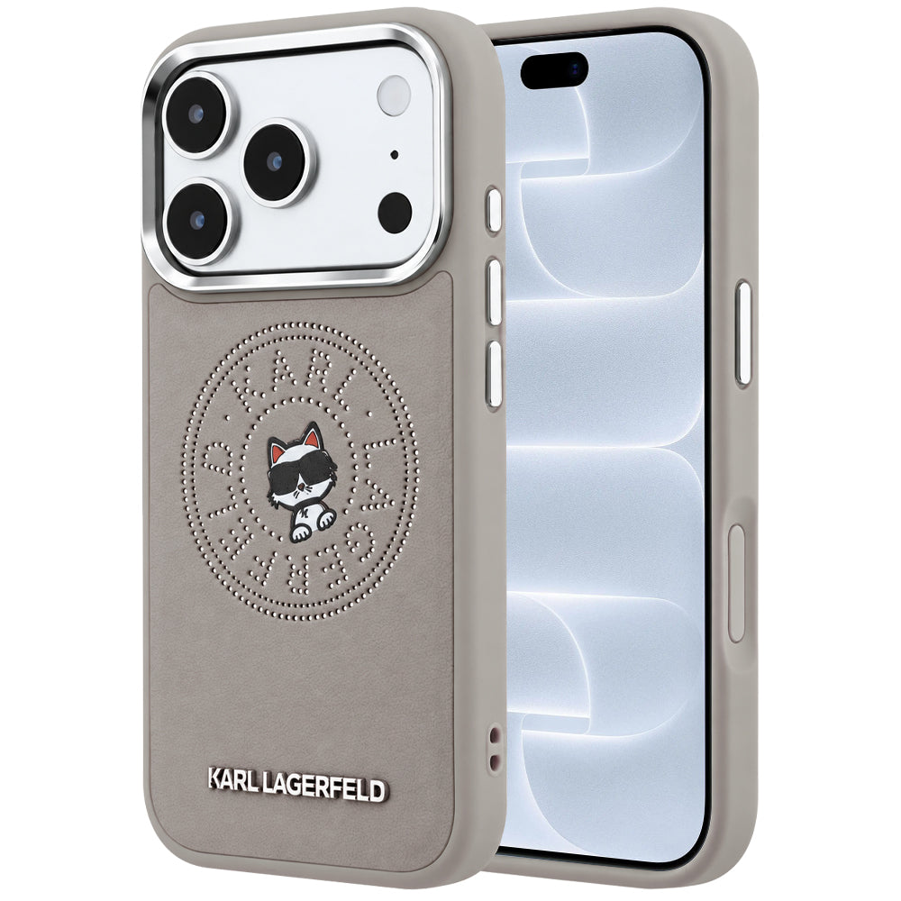 Husa MagSafe pentru Apple iPhone 18 Pro / 17 Pro, Karl Lagerfeld, Point and Choupette Sketch, Gri