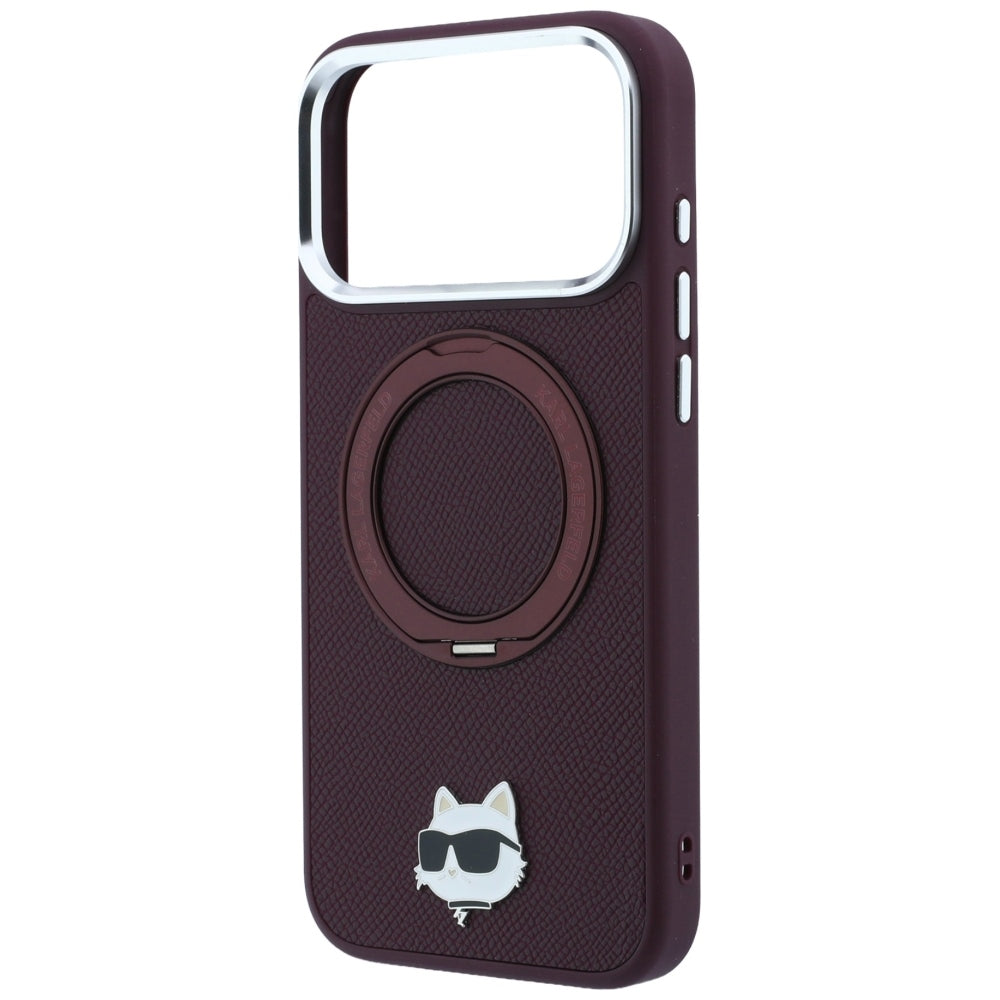 Husa MagSafe pentru Apple iPhone 18 Pro / 17 Pro, Karl Lagerfeld, Ring Stand 360 Choupette Pin, Visinie