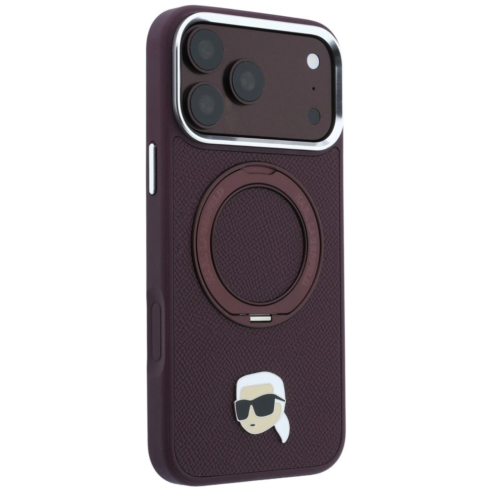 Husa MagSafe pentru Apple iPhone 18 Pro / 17 Pro, Karl Lagerfeld, Ring Stand 360 Karl Pin, Visinie
