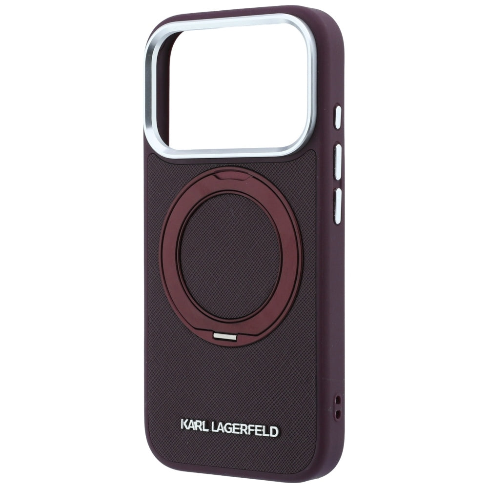 Husa MagSafe pentru Apple iPhone 18 Pro / 17 Pro, Karl Lagerfeld, Ring Stand 360 Saffiano, Visinie