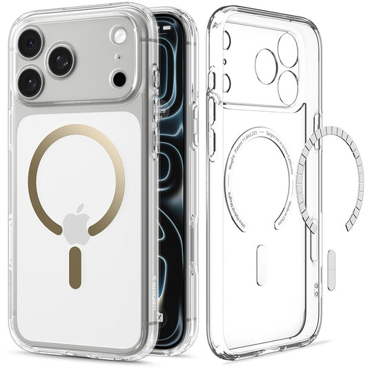 Husa MagSafe pentru Apple iPhone 18 Pro / 17 Pro, Spigen, Ultra Hybrid, Aurie Transparenta ACS12157
