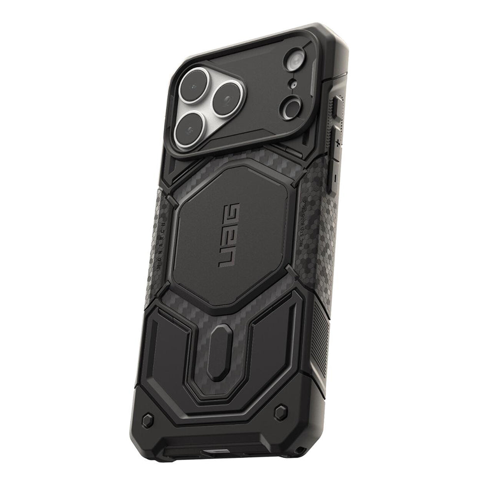 Husa MagSafe pentru Apple iPhone 18 Pro / 17 Pro, Urban Armor Gear, Monarch Pro Carbon, Neagra