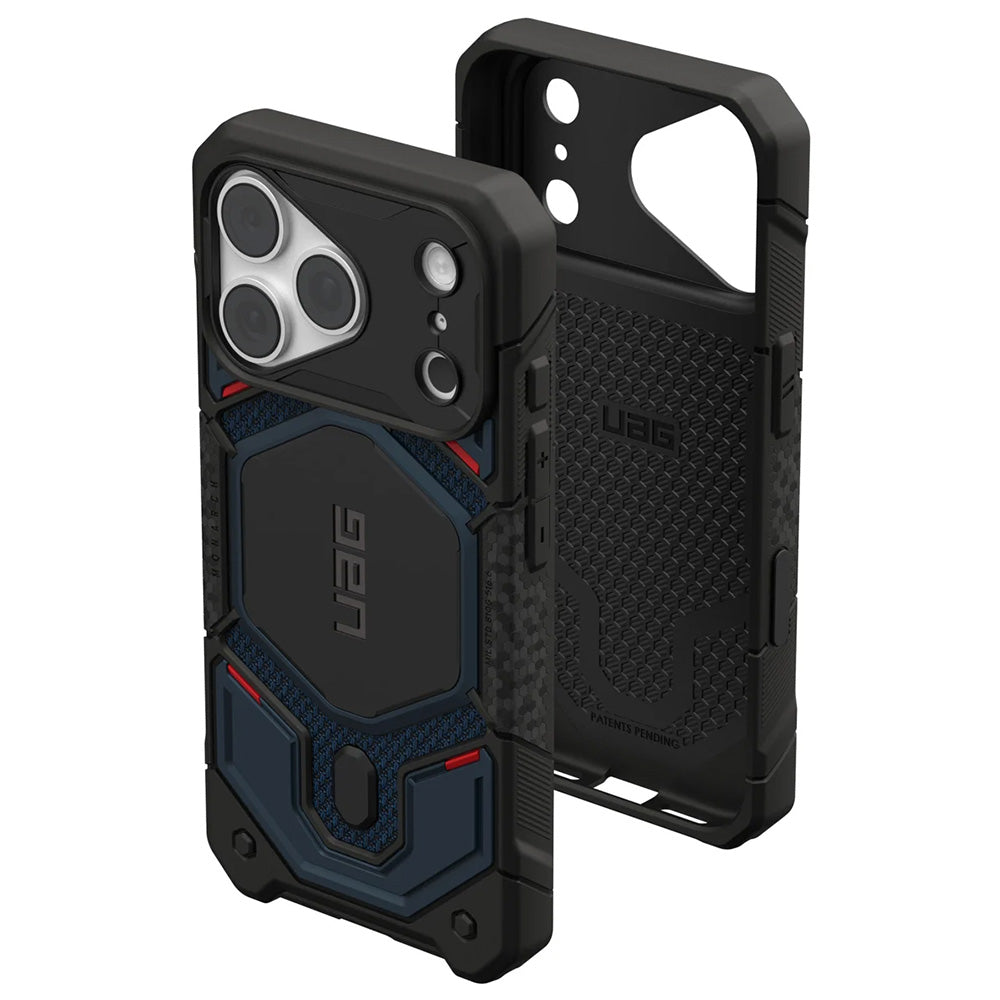 Husa MagSafe pentru Apple iPhone 18 Pro / 17 Pro, Urban Armor Gear, Monarch Pro Kevlar, Bleumarin