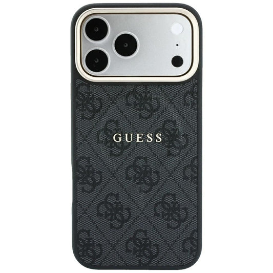 Husa MagSafe pentru Apple iPhone 18 Pro Max / 17 Pro Max, Guess, 4G Embossed Classic, Neagra