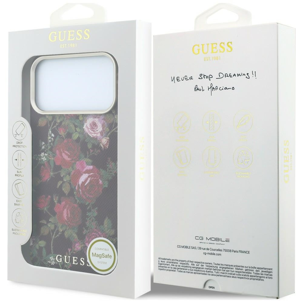 Husa MagSafe pentru Apple iPhone 18 Pro Max / 17 Pro Max, Guess, Blossom Roses Print, Visinie