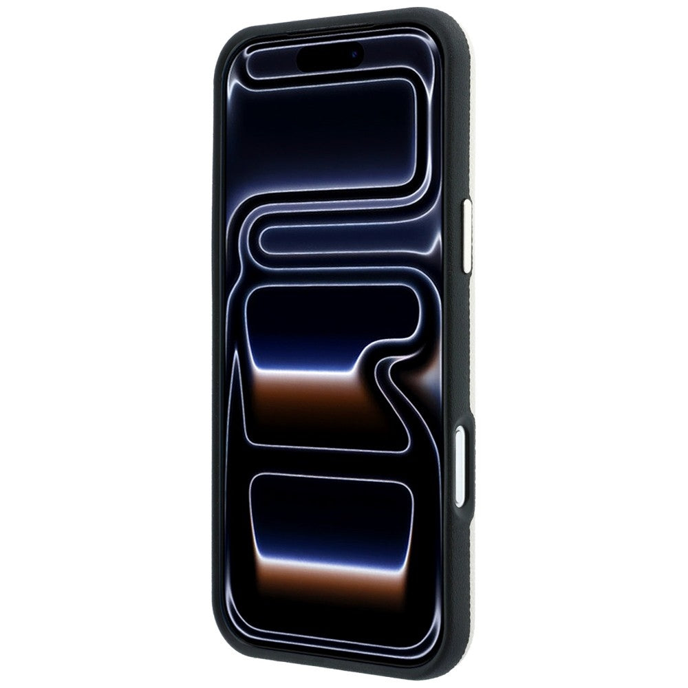 Husa MagSafe pentru Apple iPhone 18 Pro Max / 17 Pro Max, Guess, Grained Round Strass Logo, Bej