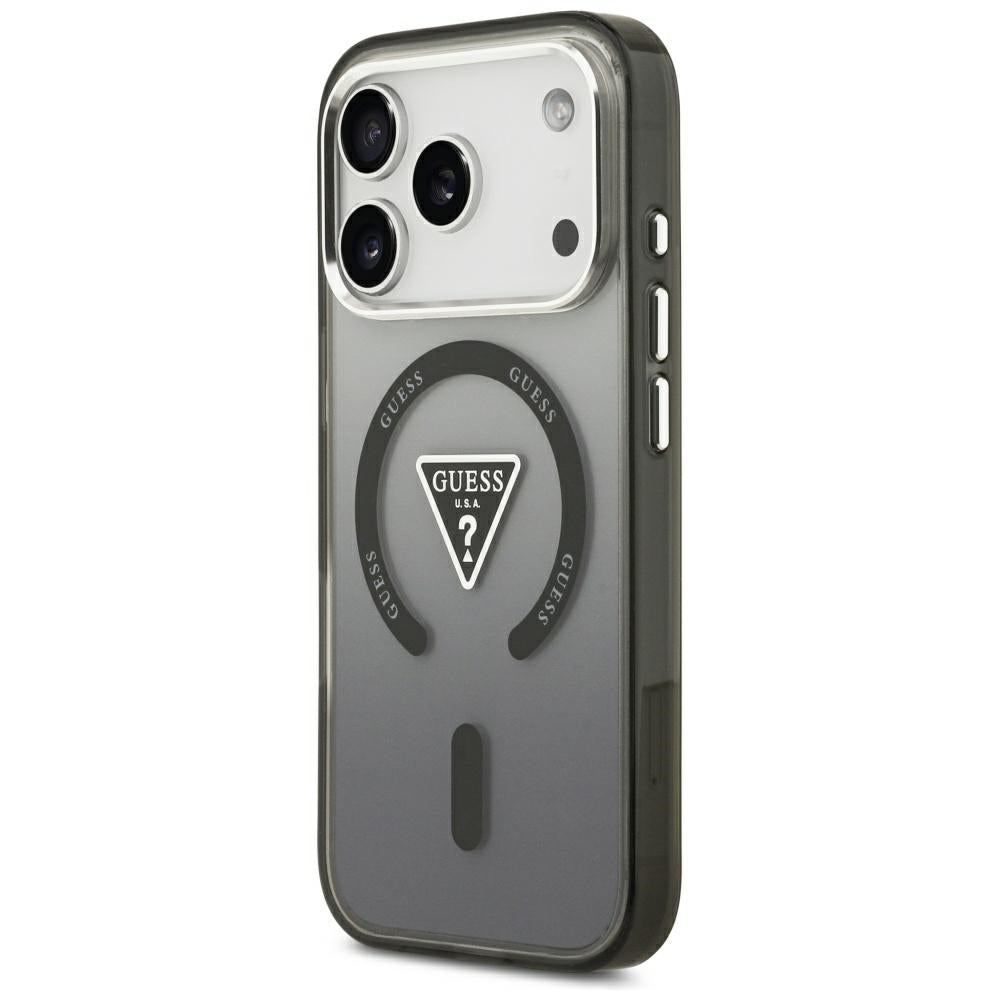 Husa MagSafe pentru Apple iPhone 18 Pro Max / 17 Pro Max, Guess, IML Gradient Triangle Logo, Neagra