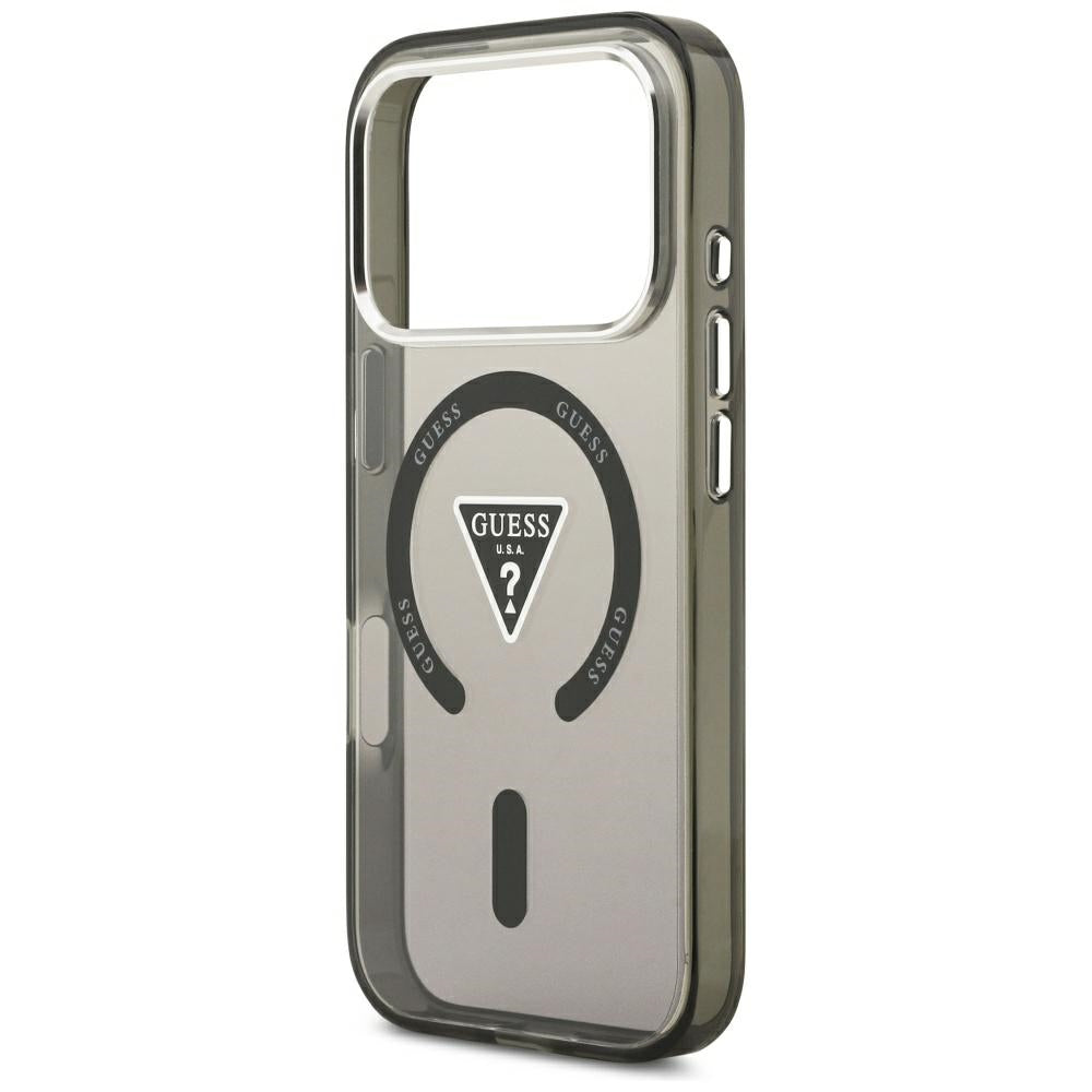 Husa MagSafe pentru Apple iPhone 18 Pro Max / 17 Pro Max, Guess, IML Gradient Triangle Logo, Neagra