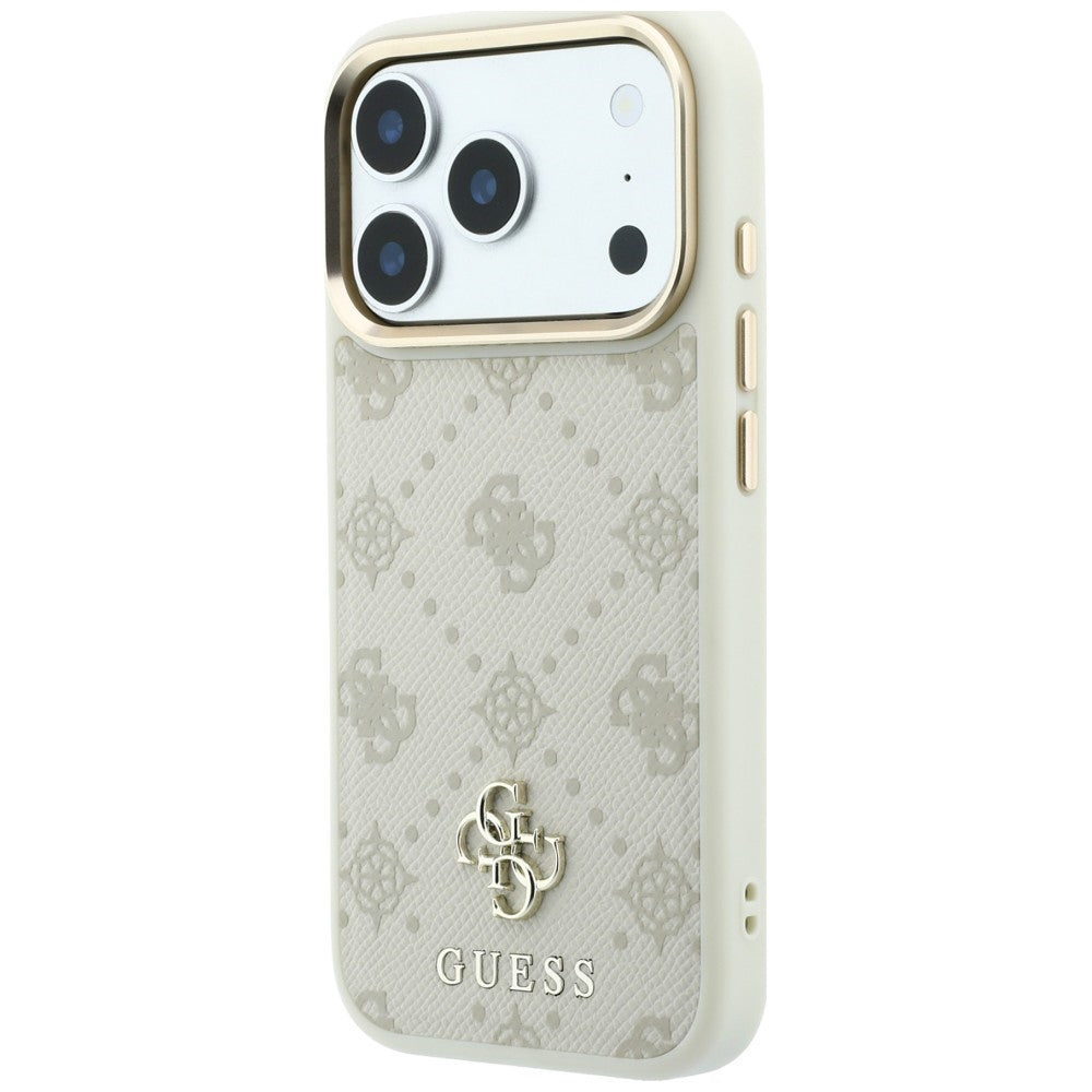 Husa MagSafe pentru Apple iPhone 18 Pro Max / 17 Pro Max, Guess, Peony 4G Small Logo, Bej