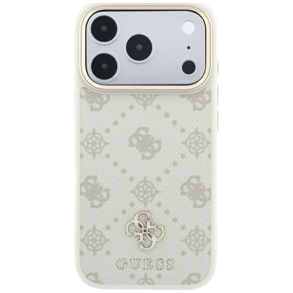 Husa MagSafe pentru Apple iPhone 18 Pro Max / 17 Pro Max, Guess, Peony 4G Small Logo, Bej