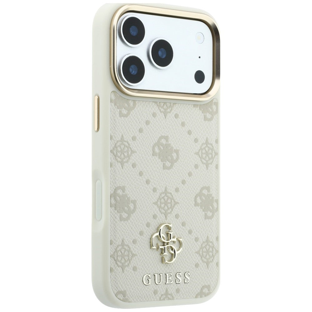 Husa MagSafe pentru Apple iPhone 18 Pro Max / 17 Pro Max, Guess, Peony 4G Small Logo, Bej
