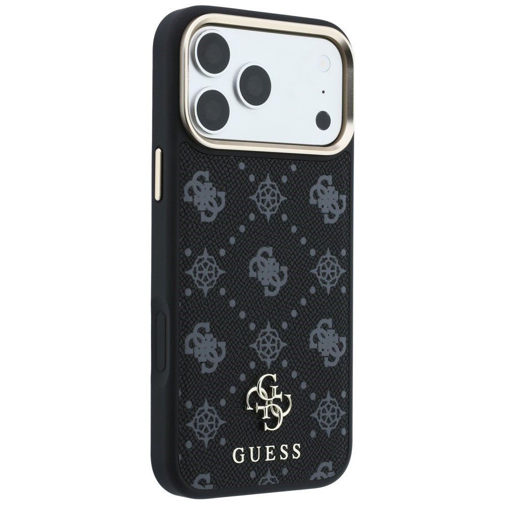 Husa MagSafe pentru Apple iPhone 18 Pro Max / 17 Pro Max, Guess, Peony 4G Small Logo, Neagra