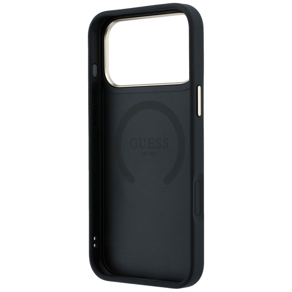 Husa MagSafe pentru Apple iPhone 18 Pro Max / 17 Pro Max, Guess, Peony 4G Small Logo, Neagra