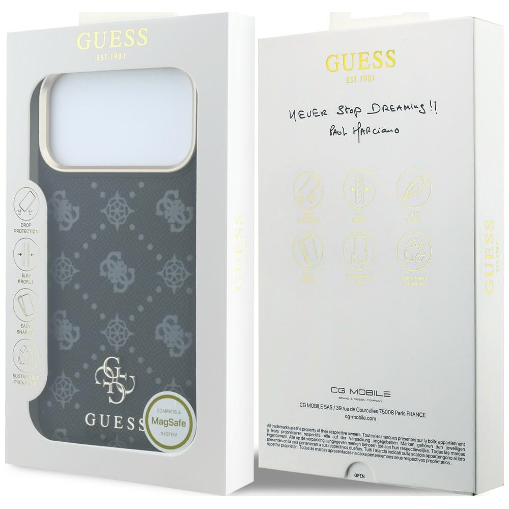 Husa MagSafe pentru Apple iPhone 18 Pro Max / 17 Pro Max, Guess, Peony 4G Small Logo, Neagra