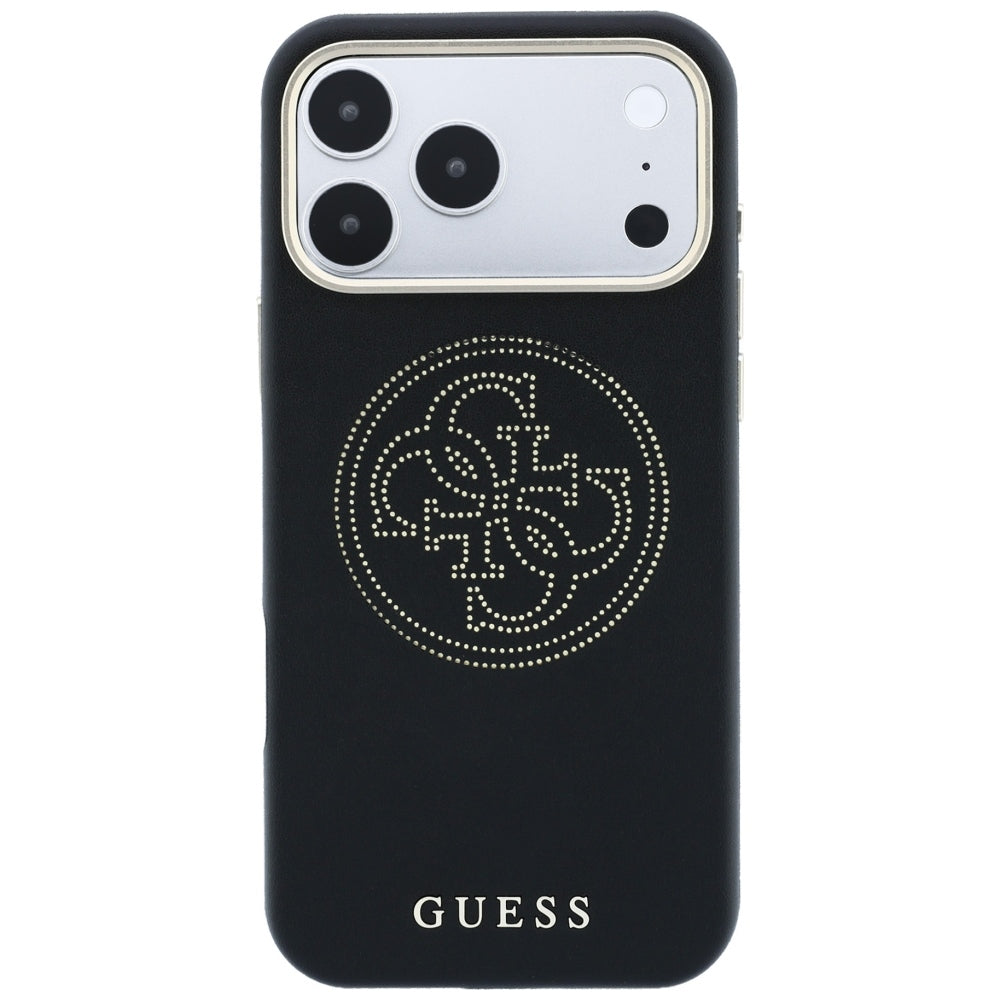 Husa MagSafe pentru Apple iPhone 18 Pro Max / 17 Pro Max, Guess, Perforated 4G, Neagra